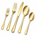 5-teiliges Besteckset Edelstahl Gold glänzend für Tischgedeck