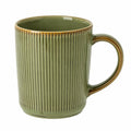 Keramiktasse 400 ml 9 cm x 10 cm olivgrün geriffelt für Heißgetränke