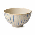 Keramikschüssel 16 cm Creme Blau mit Streifen für Speisen
