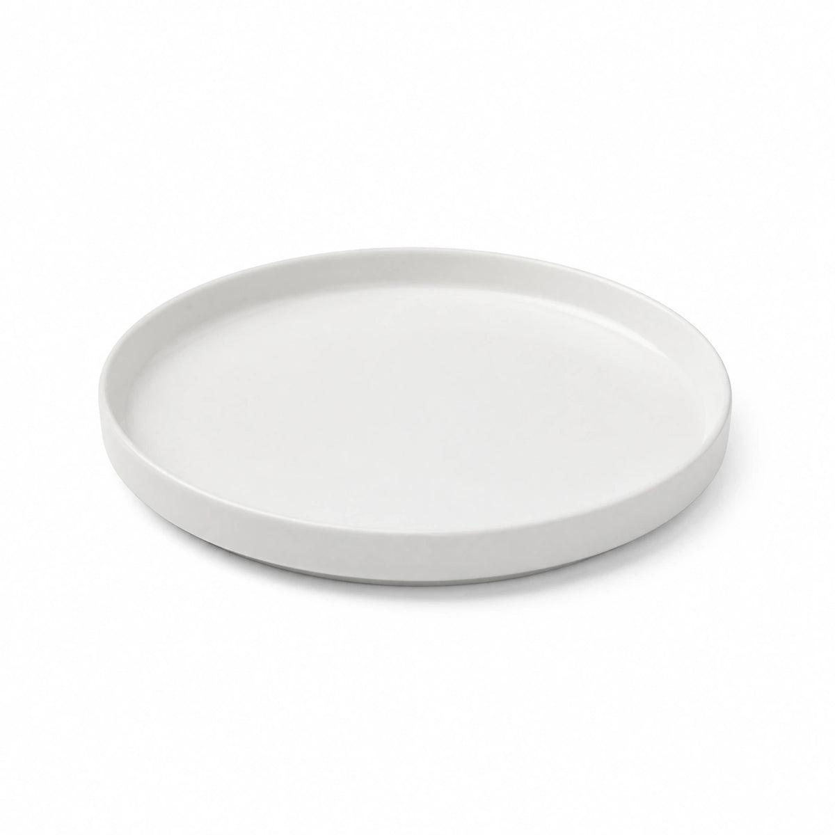 Serviertablett 30 cm Porzellan Weiß rund mit hohem Rand