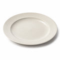Servierplatte 36 x 28 cm aus Keramik in Creme oval gerillt