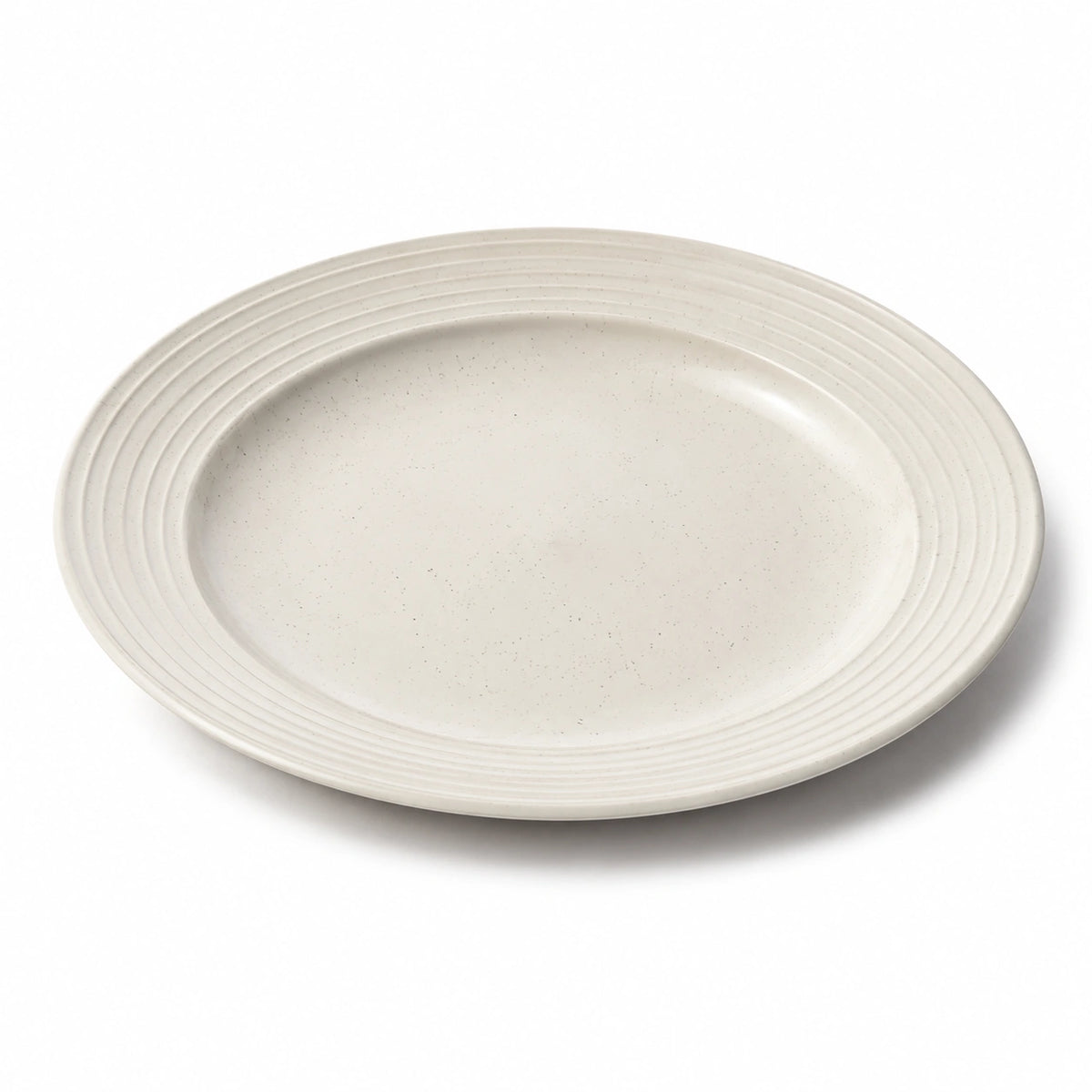 Servierplatte 36 x 28 cm aus Keramik in Creme oval gerillt