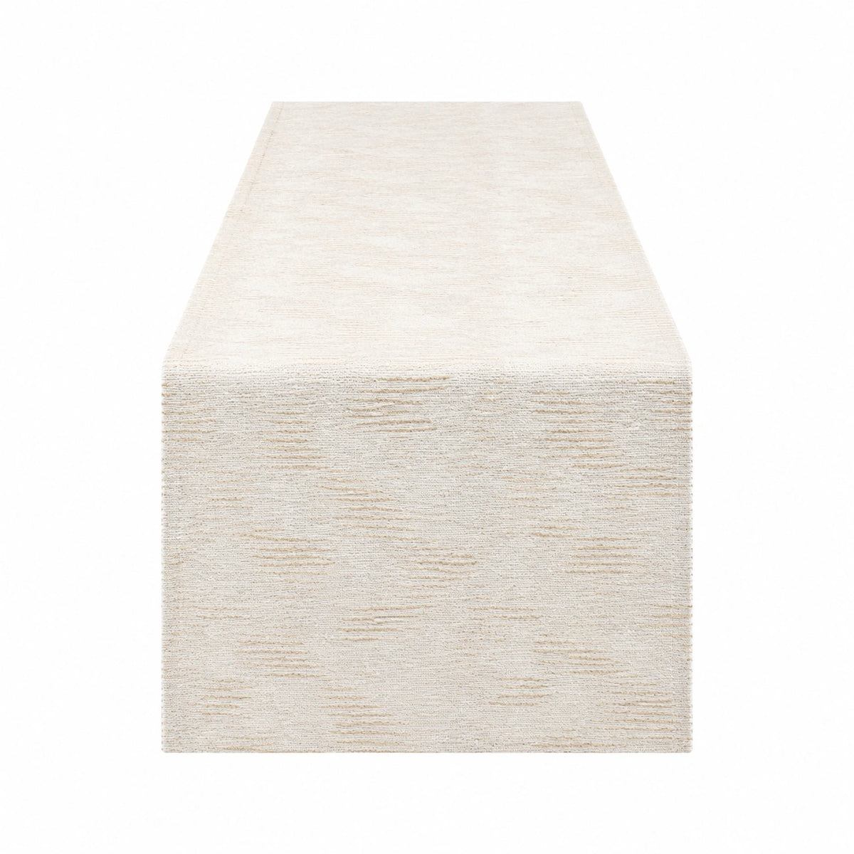 Tischläufer 180 x 40 cm in Beige aus Polyestergewebe mit feiner Struktur