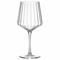 Weinglas 500 ml aus transparentem Glas mit Facettenstruktur