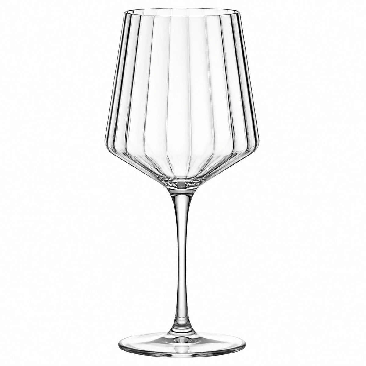 Weinglas 500 ml aus transparentem Glas mit Facettenstruktur
